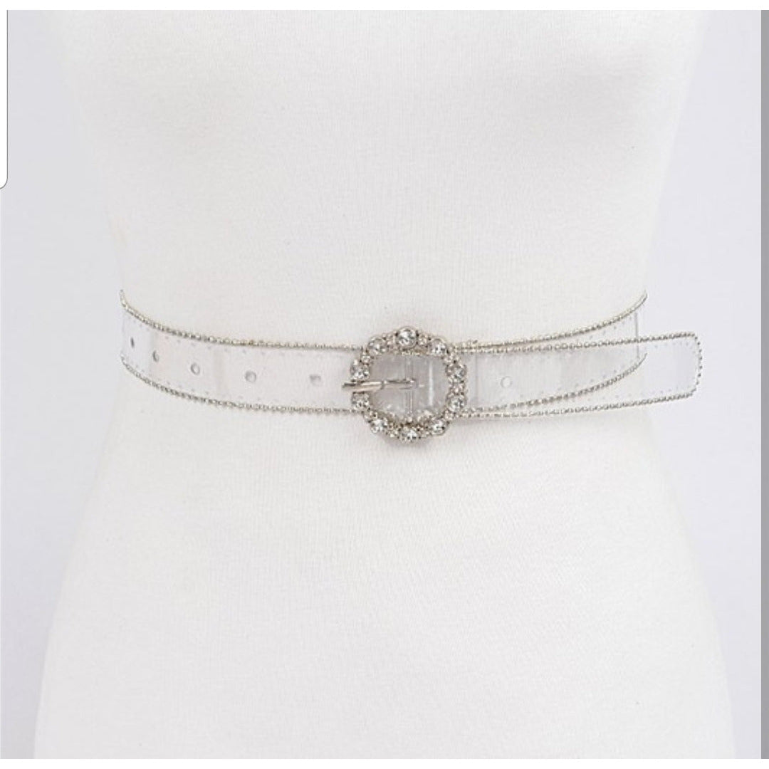 •Rhinestone Metal Buckle Belt•