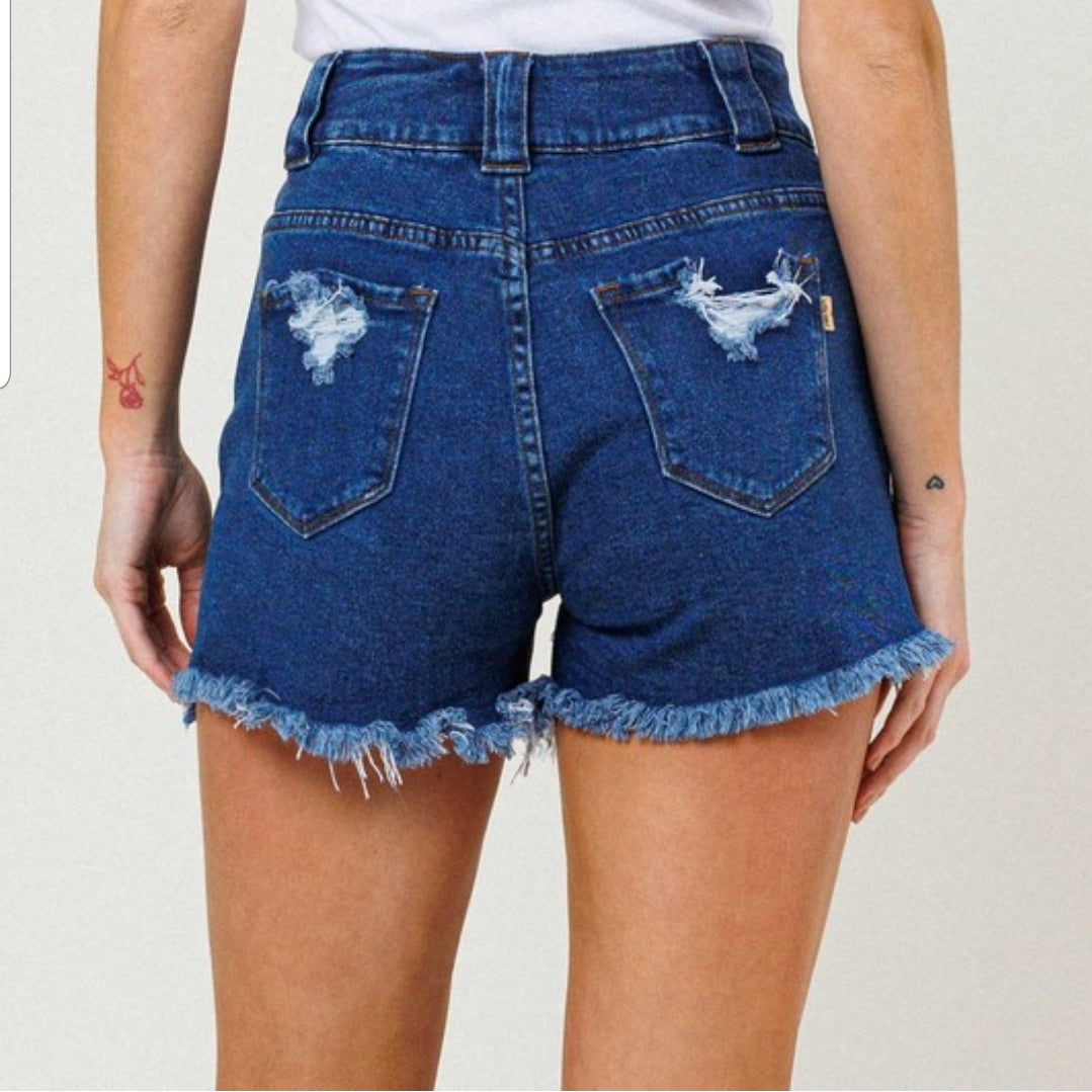 •Vibrant High Waisted Denim Shorts•